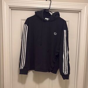 Adidas Black Hoodie with Ruffle Detail